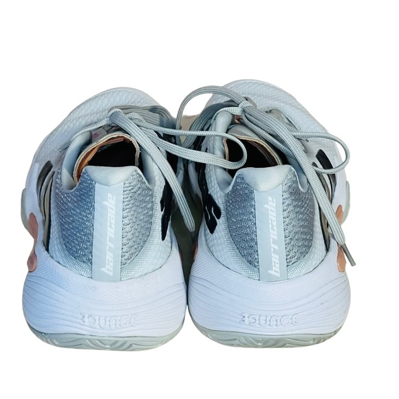 Adidas BARRICADE Tennis Shoe White/Silver/Ambient Blush Size 7 - Picture 6 of 9